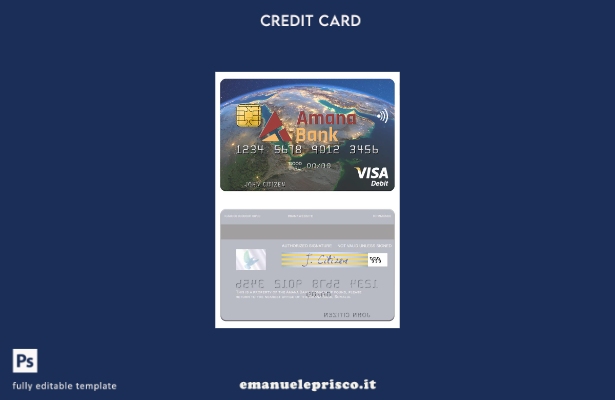 modello di carta di debito visto Somalia Amana Bank in stile verificato